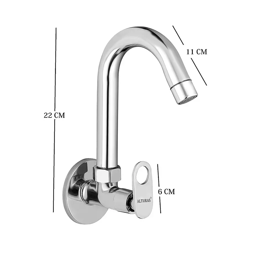 ALTURAS Max Brass Sink Cock Tap for Bathroom/Kitchen Pillar Tap (Set of 2)