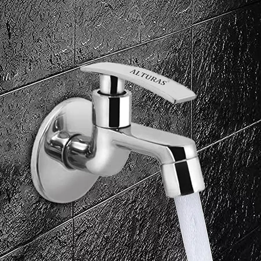 ALTURAS Brass Passion Bib Tap for Bathroom, Water Tap Chrome Finish (Set of 2)