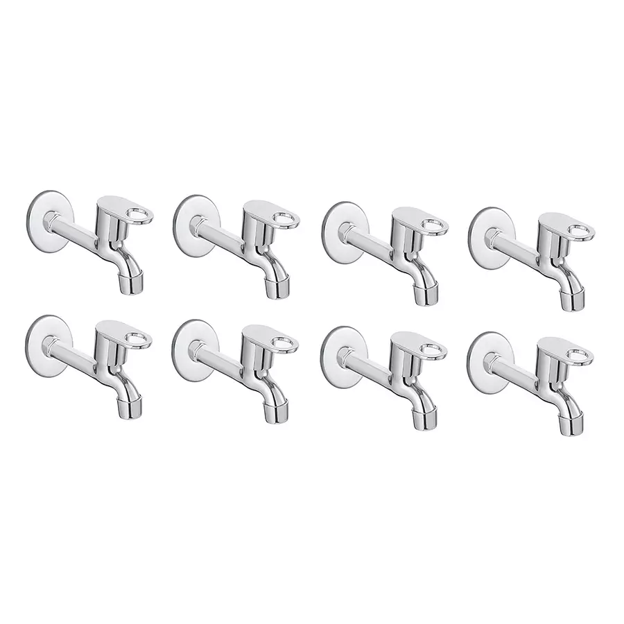 CLINTON Max Stainless Steel Long Body Tap for Bathroom and Kitchen (Pack of 8)