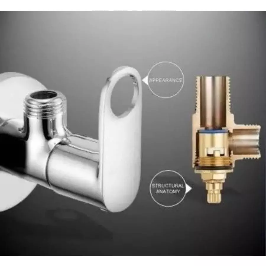 Fastgear Prime Angle Valve Stainless Steel Chrome Finish Silver, FG040 (Pack of 9)