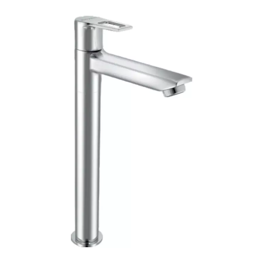 Parryware Tall Body Pillar Cock Espirion Series Silver Stainless Steel Chrome Finish, T7264A1