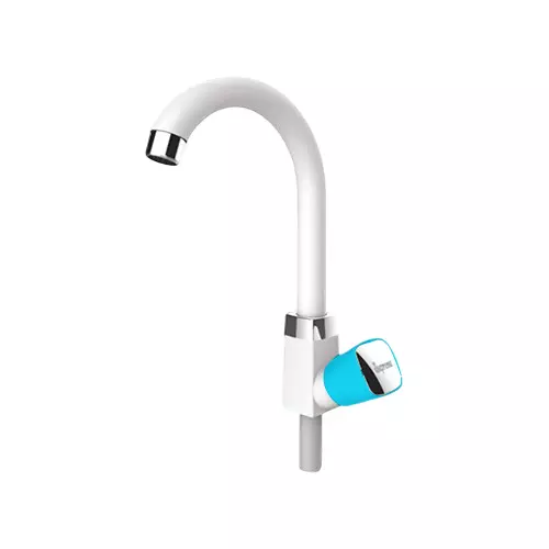 SUPREME Crown Series Swan Neck Sink Tap Round, Blue