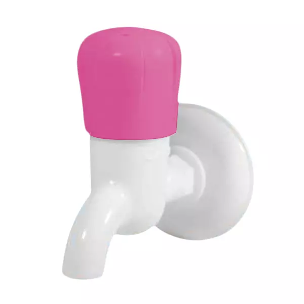 SUPREME Elegant Series Bib Tap with Flange Quarter Turn Plastic, Pink