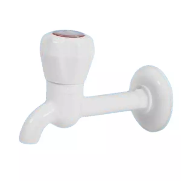 SUPREME Classic Series Long Bib Tap with Flange Quarter Turn Plastic, Texla White