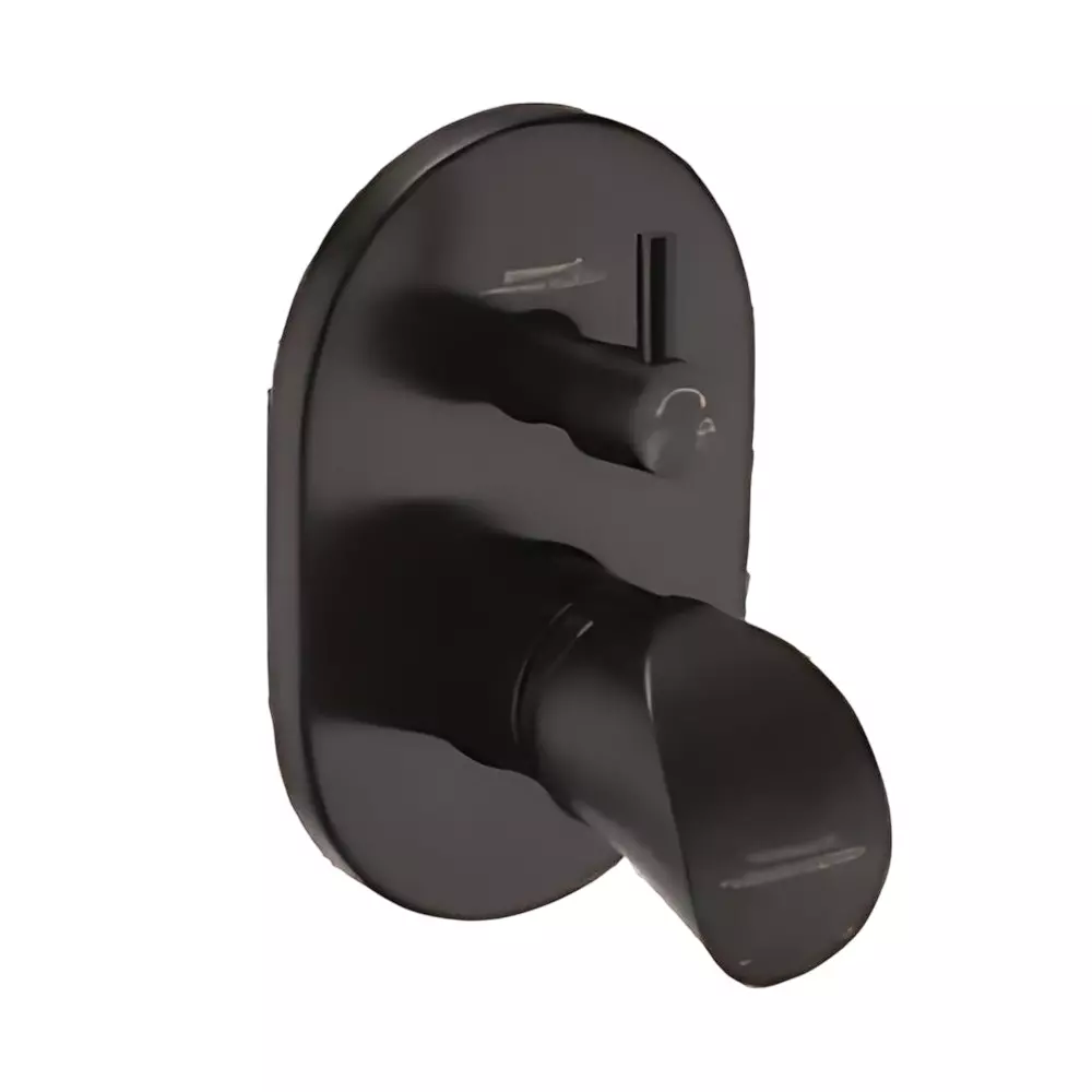 Somany Exposed Part of Regular Diverter French Collection Liana Series All Black Wall Mount, 272111390231