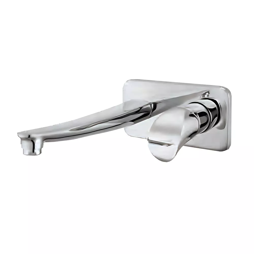 Somany Exposed Part of Concealed Basin Mixer & Handle For SLBM WM French Collection Liana Series Chrome Finish Wall Mount, 272111390051 + 272151390411