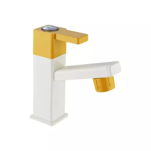 TRIJAL Firoza Plus Pillar Cock White, Gold 15 mm Thread & 20 mm Spindle, FIP-103 (Pack of 24)