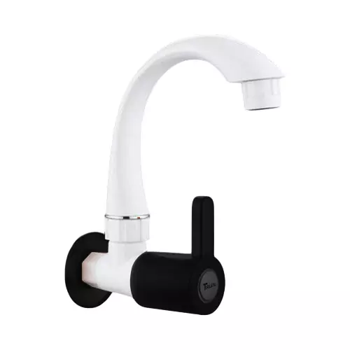 TRIJAL Dolphin Elite Sink Cock with Flange White, Charcoal 15 mm Thread, DLE-109 (Pack of 24)