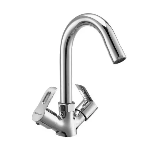 Somany Centre Hole Basin Mixer Signature Collection Casper Series Chrome Finish Metal Body Deck Mount, 272201410021