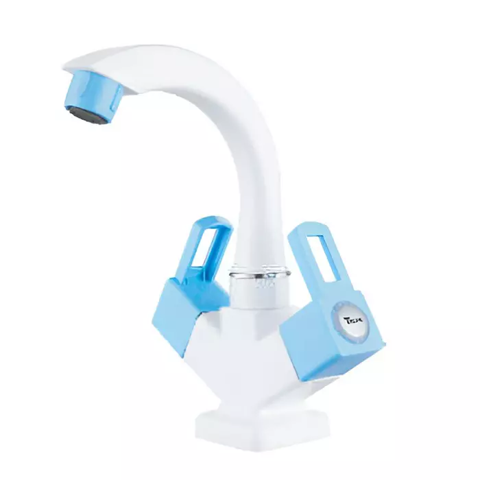 TRIJAL Star Center Hole Basin Mixer White, Blue, STR-117