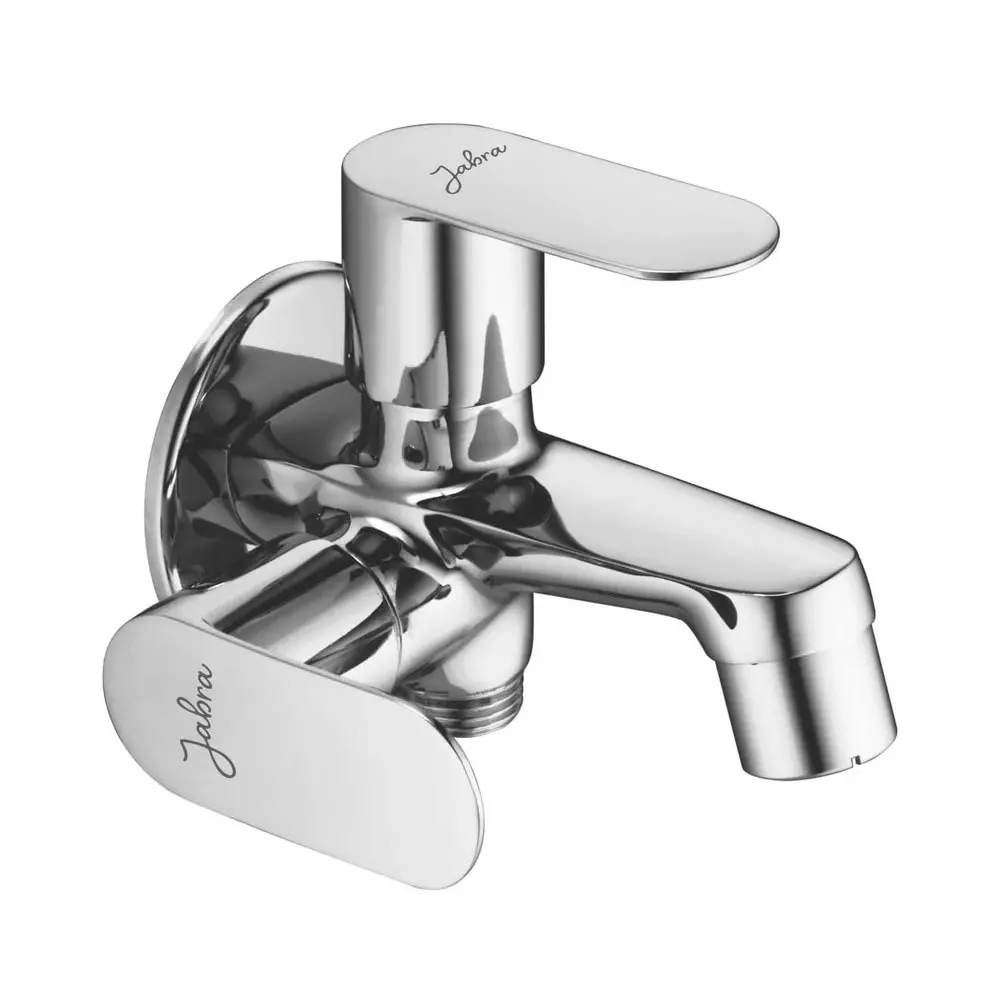 Jabra 2 in 1 Bib Cock Opal Series Brass Chrome Finish Wall Mount Silver