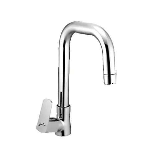 Jabra Swan Neck Tap (L) Opal Series Brass Chrome Finish Deck Mount Silver