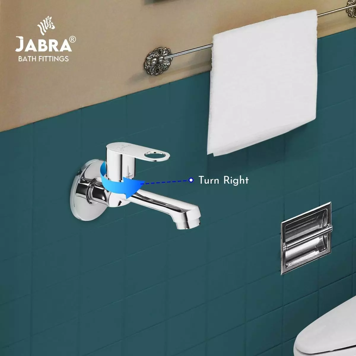 Jabra Long Body Cock Oreo Series Brass Chrome Finish Wall Mount Silver