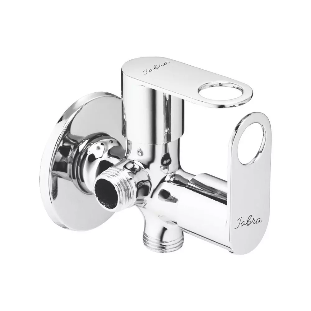 Jabra 2 in 1 Angle Cock Oreo Series Brass Chrome Finish Wall Mount Silver