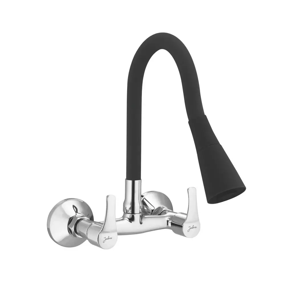 Jabra Dual Flow Sink Mixer Brizo Series Brass Chrome Finish Wall Mount Black