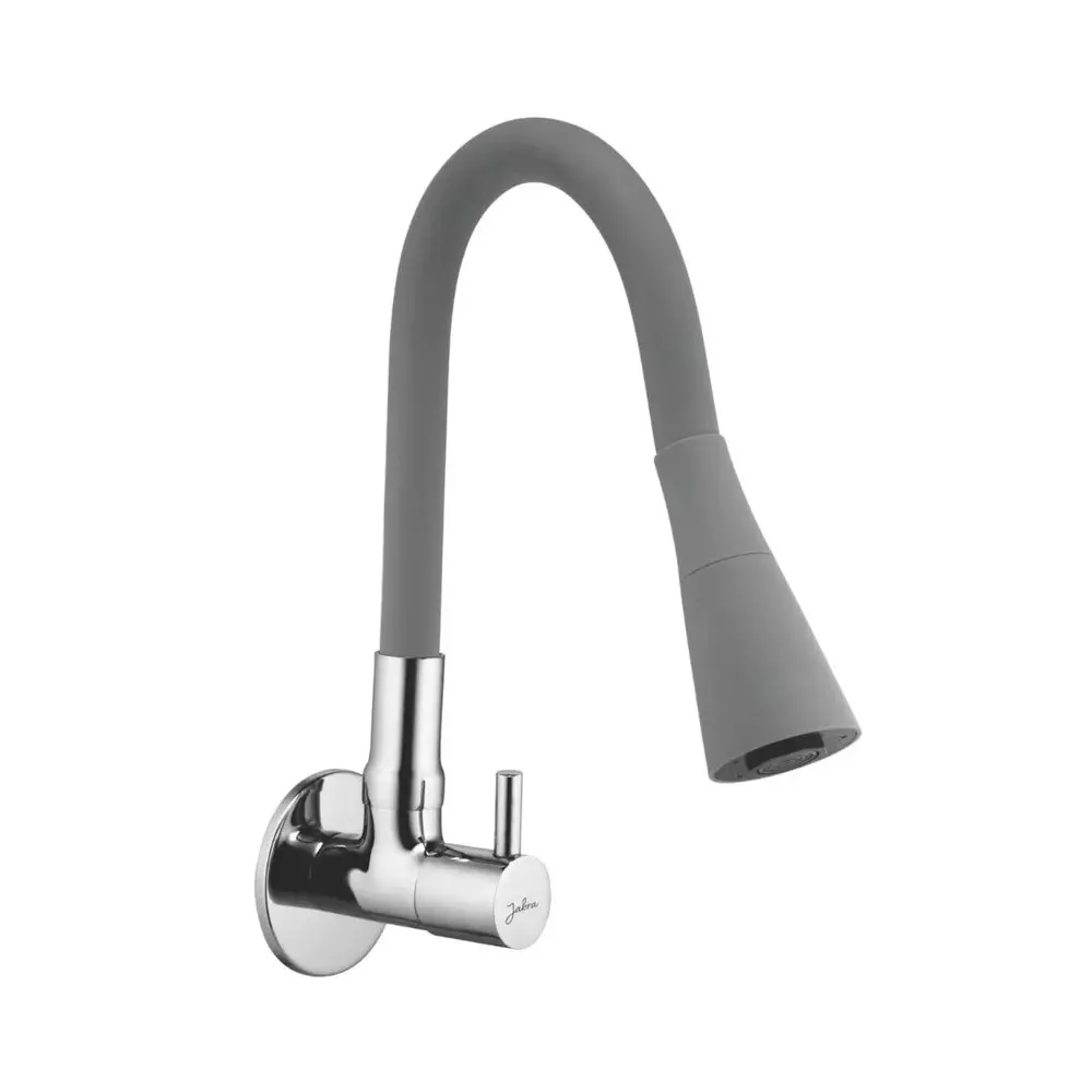 Jabra Dual Flow Sink Cock Flora Series Brass Chrome Finish Wall Mount Grey