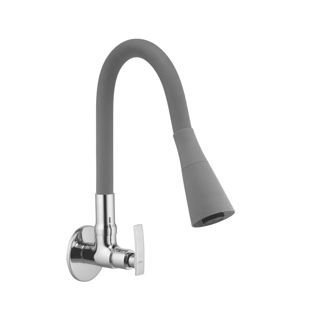 Jabra Dual Flow Sink Cock Soft Series Brass Chrome Finish Wall Mount Grey