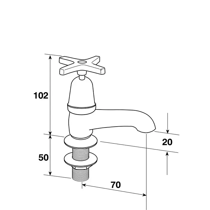 Pegler Yorkshire Chrome Plated Brass Twist Handle Cold Basin Tap 1/2in, 301017