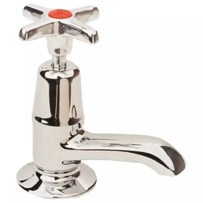Pegler Yorkshire Chrome Plated Brass Twist Handle Hot Basin Tap 1/2in, 301007