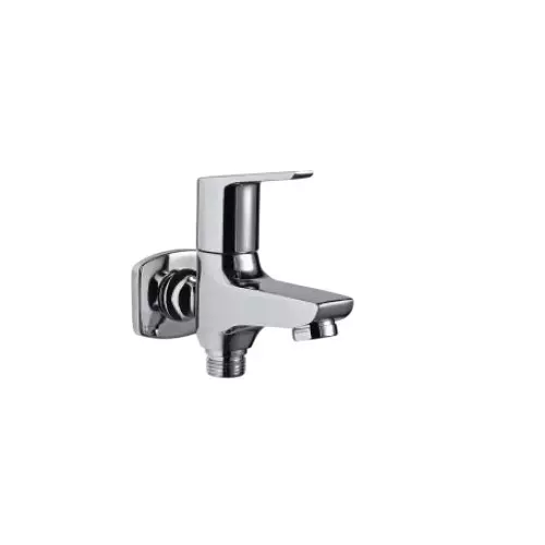 CASLLA Bib Cock Two in One with Wall Flange Cooper Series Brass Chrome Finish Silver, CPR-CHR-822318