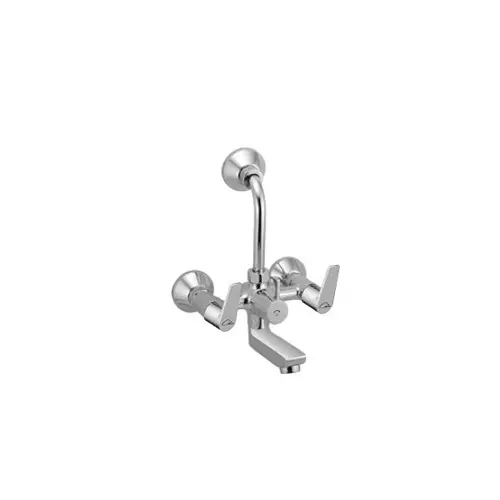 CASLLA Wall Mixer with Provision for Overhead Shower Croma Series Brass Chrome Finish Silver, COA-CHR-872314