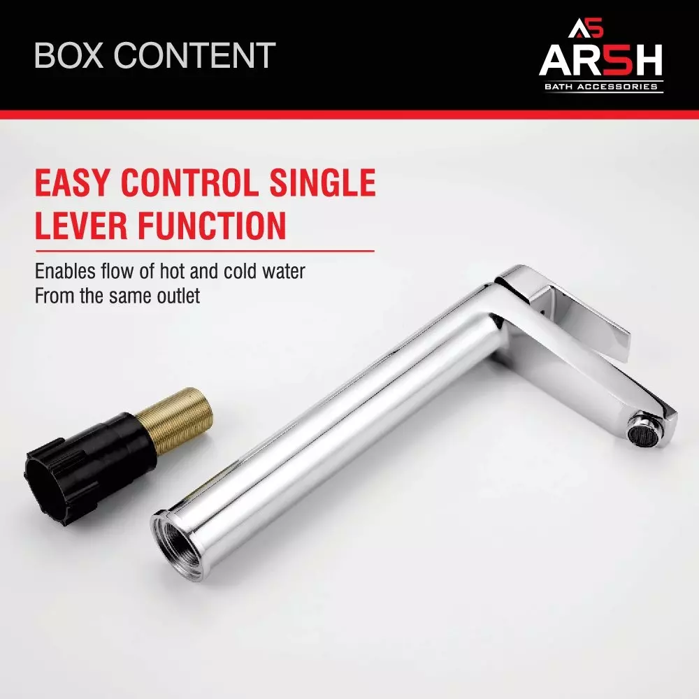 AR5H Single Lever Pillar Tap Sink Mixer Brass Chrome Finish 30.48 cm (12 inch) 1.55 Kg, ARIA-009
