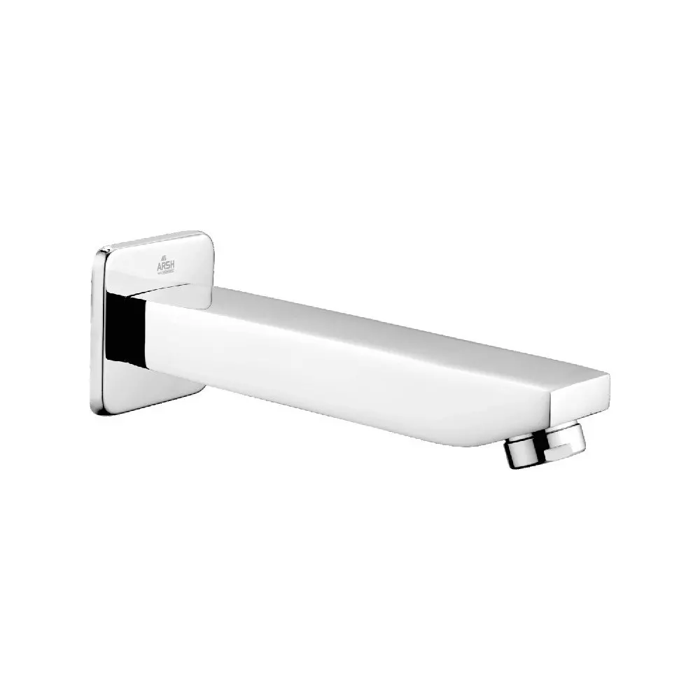 AR5H Bathtub Plain Spout Brass with Square Wall Flange Single Lever Operation Silver, CUBIX-0017