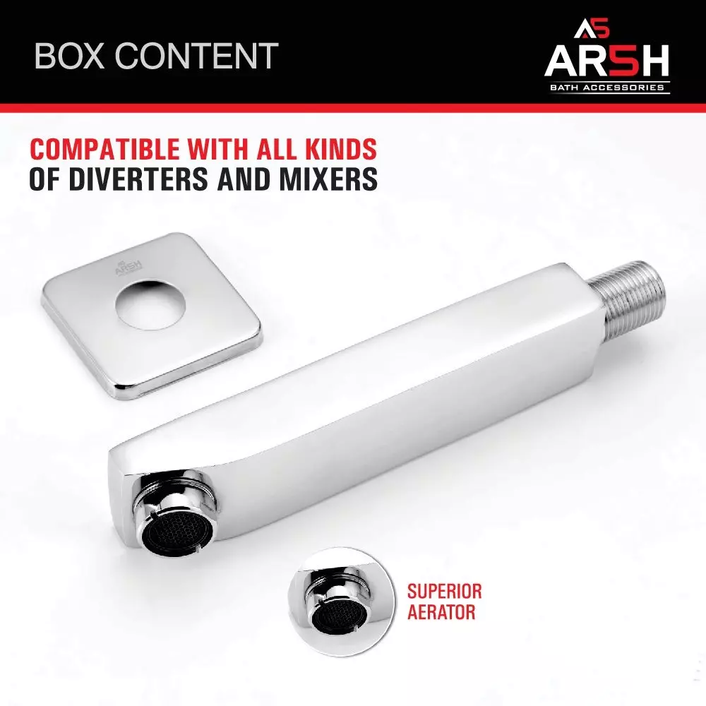 AR5H Bathtub Plain Spout Brass with Square Wall Flange Single Lever Operation Silver, CUBIX-0017