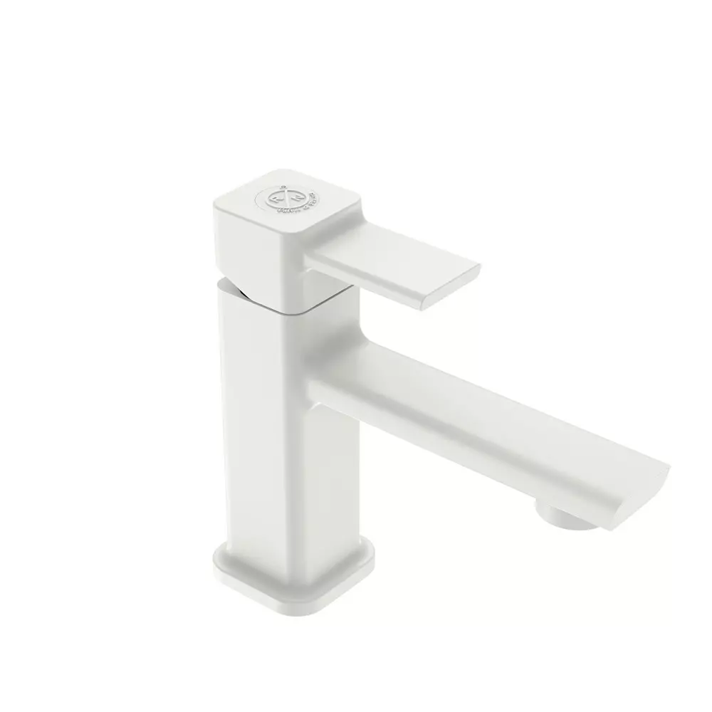 RN PTMT Single Lever Basin Mixer Tap 1/2 Inch (15 mm) Size White for Kitchen & Bathroom Use
