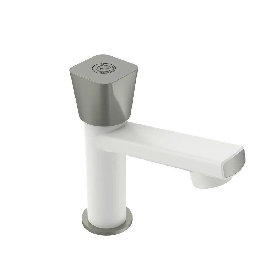 RN PTMT Felicity Collection Foam Flow Pillar Tap White Graphite Polybag Packaging Type 1/2 Inch (15 mm) Size, RNFEB38A06