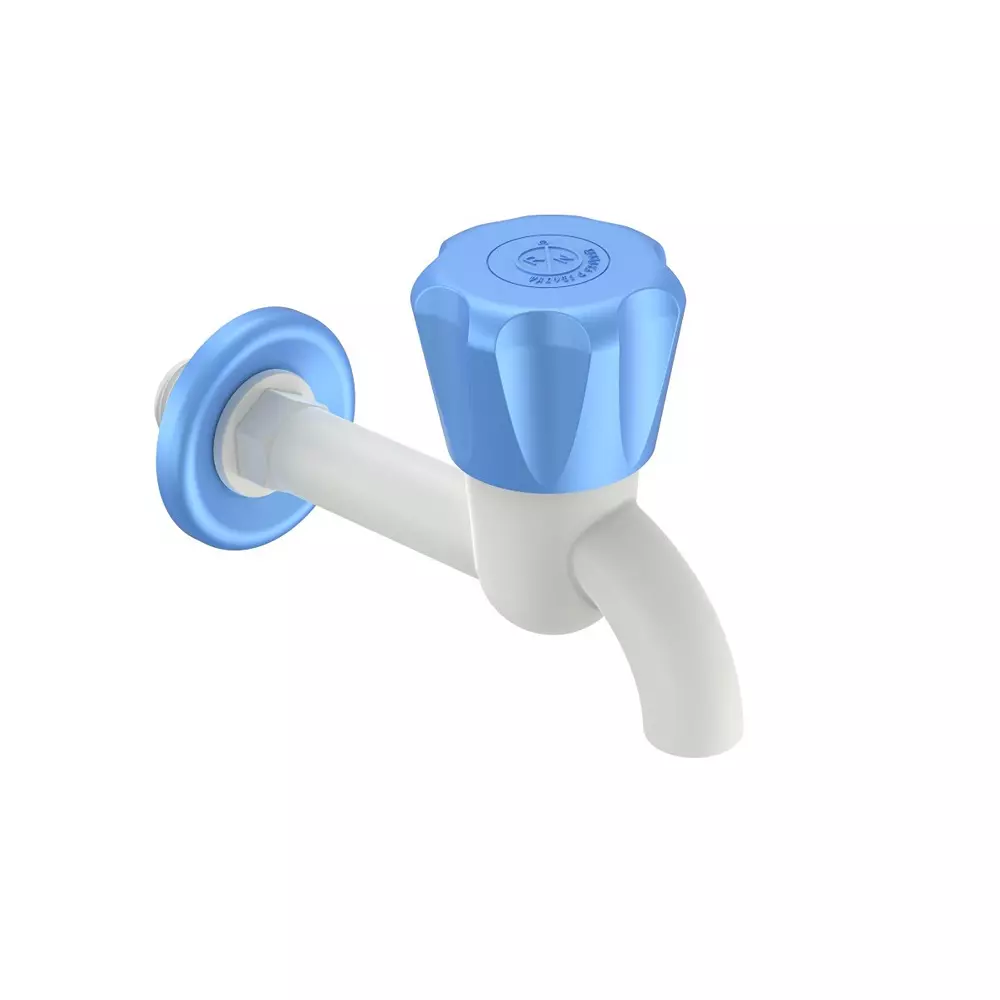 RN Aroma Collection Foam Flow Long Body BIB Tap With Flange White Blue Box Packaging Type 1/2 Inch (15 mm) Size, RNARB19A03