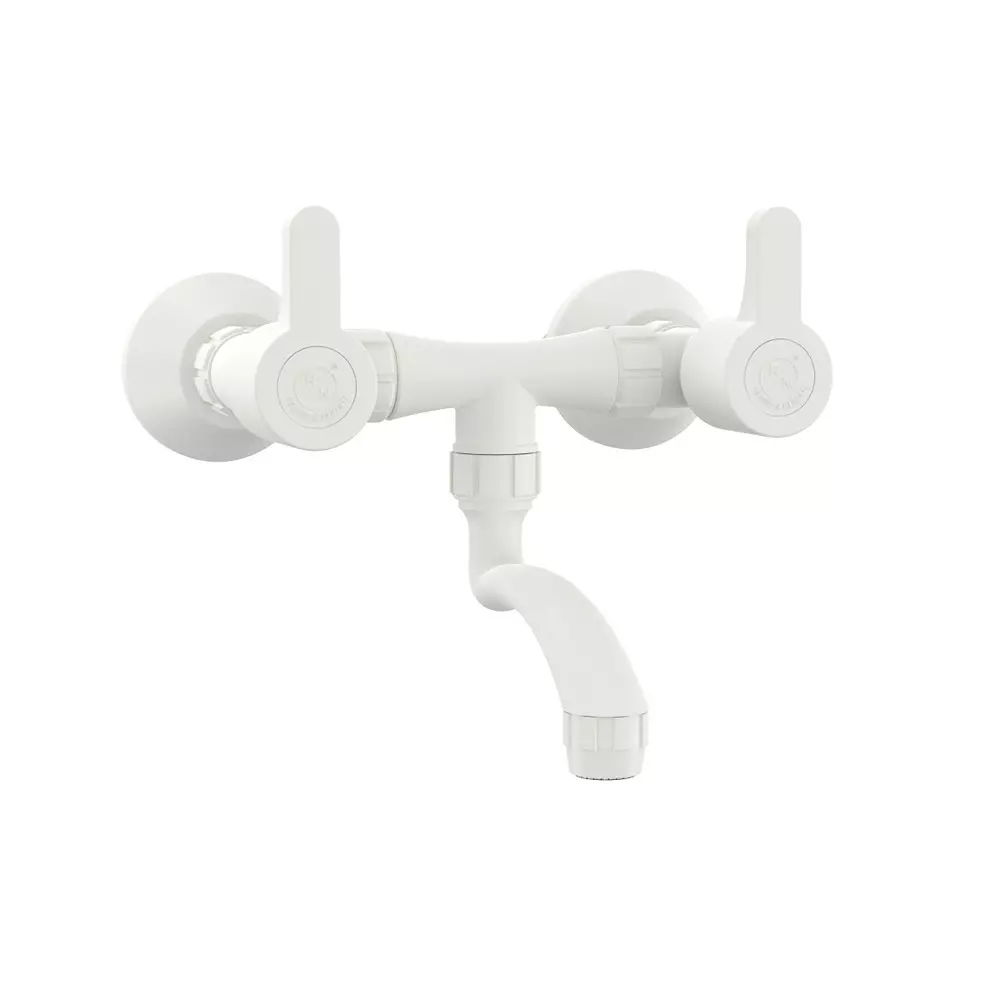 RN Wall Mixer Non Telephonic Tap PTMT White 1/2 Inch (15 mm) Size for Kitchen & Bathroom Use, RNPRB01A17