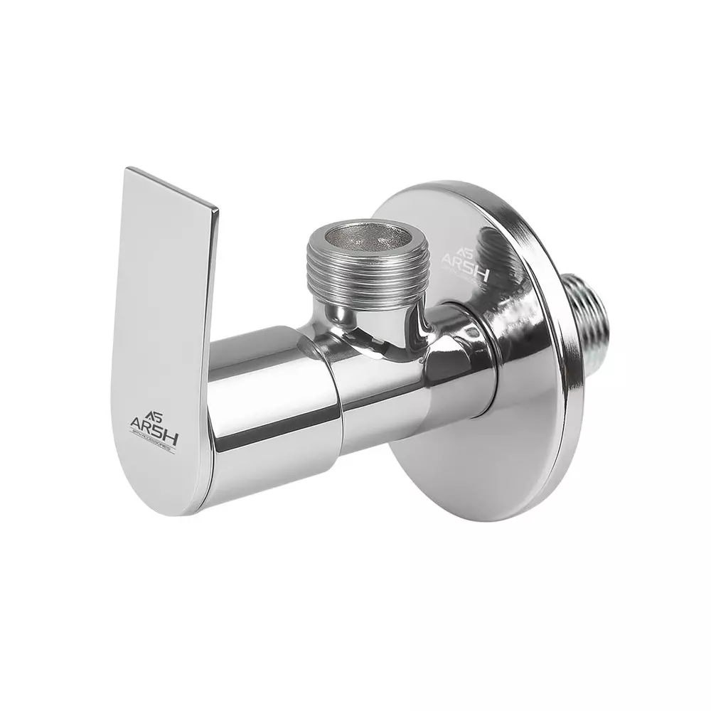 AR5H Angle Valve Stainless Steel Mirror Chrome Finish Leak Resistant with Wall Flange, ARIA-0033
