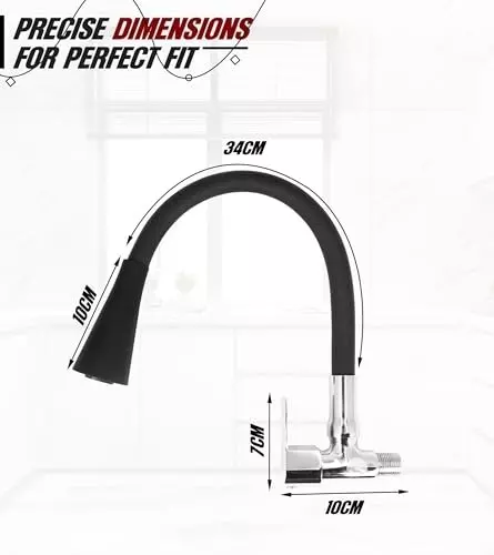 ar5h-kitchen-sink-tap-chrome-finish-with-360-flexible-dual-flow-silicone-swivel-spout-wall-flange-included-black-silver