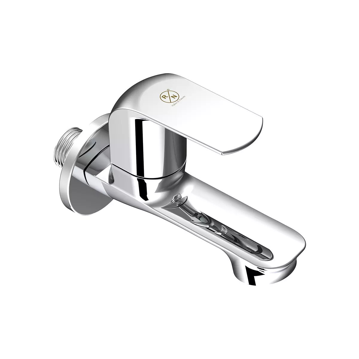 RN Long Nose BIB Tap With Flange Chrome Plated Stainless Steel 1/2 Inch (15 mm) Size for Bathroom & Toilets Use, RNSOP24G02
