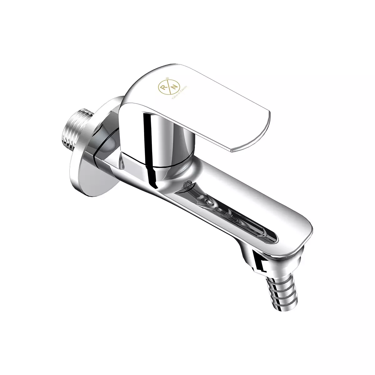 RN BIB Garden Tap With Nozzle & Flange Chrome Plated Stainless Steel 1/2 Inch (15 mm) Size for Bathroom & Toilets Use, RNSOP24G08