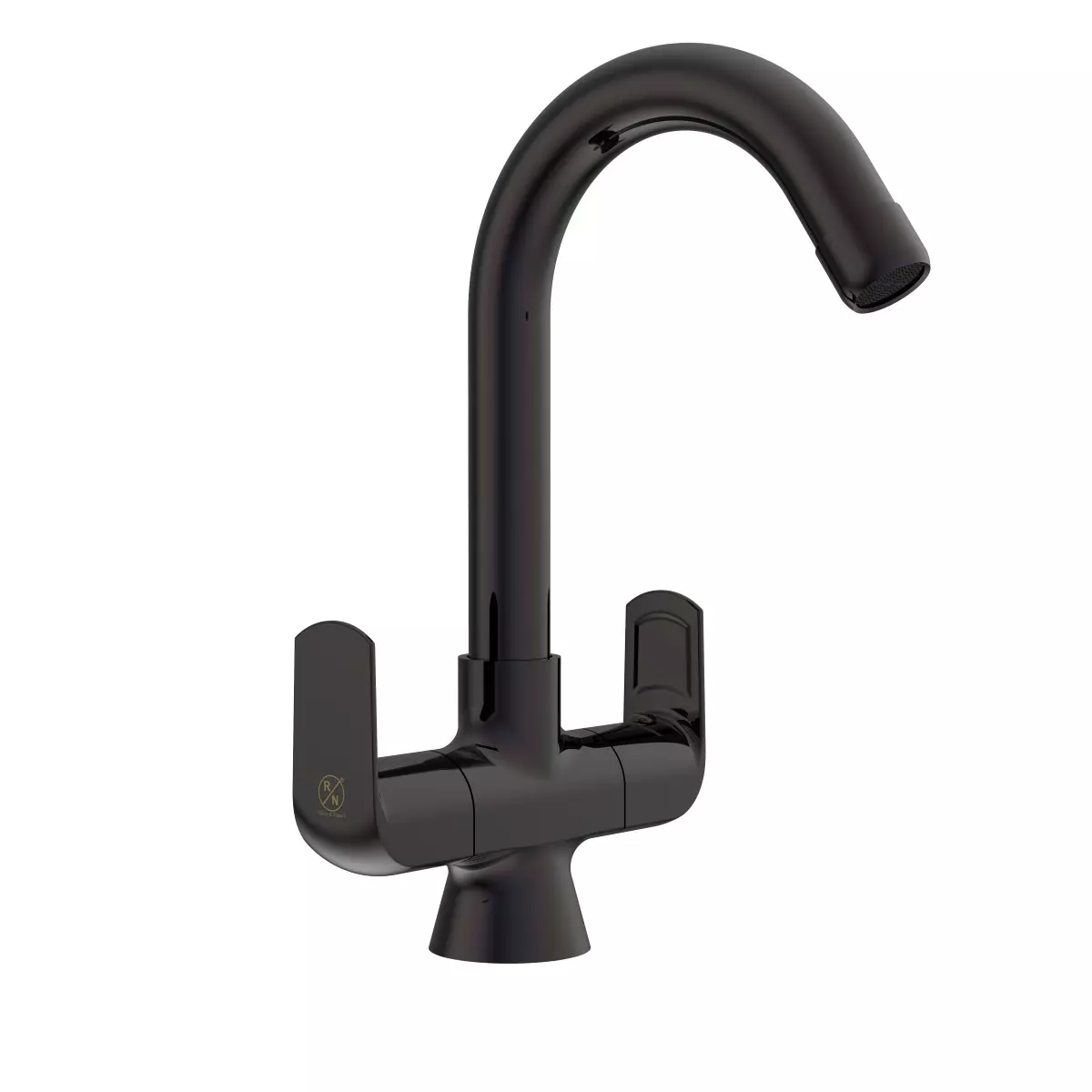 RN Center Hole Basin Mixer Tap Black Table Mounted Stainless Steel 1/2 Inch (15 mm) Size for Bathroom & Toilets Use, RNSOP28G27