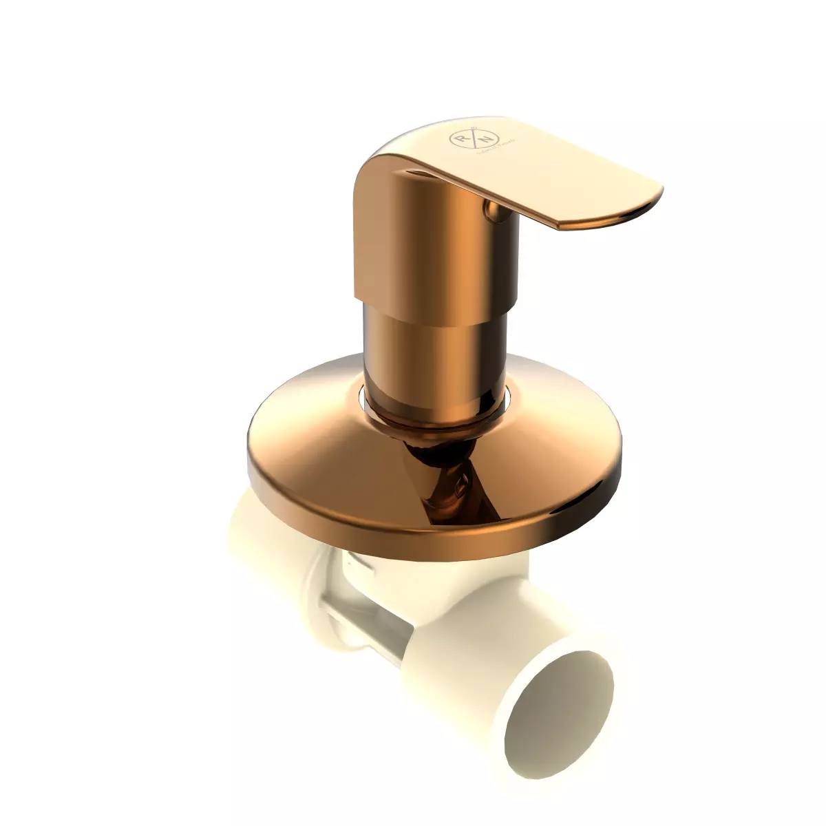 RN Concealed Stop Tap Rose Gold CPVC 1/2 Inch (15 mm) Size for 20 mm Pipelines Use, RNSOP33G04