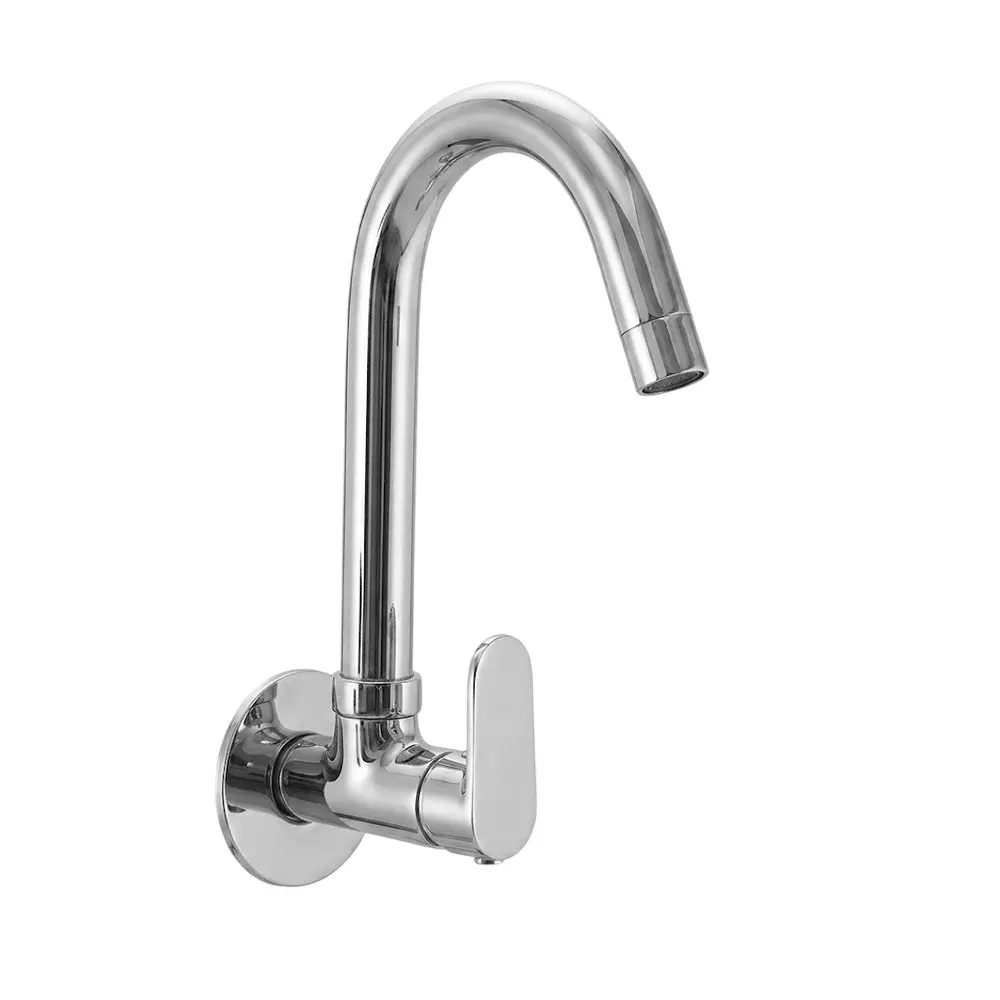 PLUMBER Ecoline Series Euphoria Range Sink Tap With Swivel Spout and Foam Flow, Chrome Finish and Wall Mounted, EPA-0616