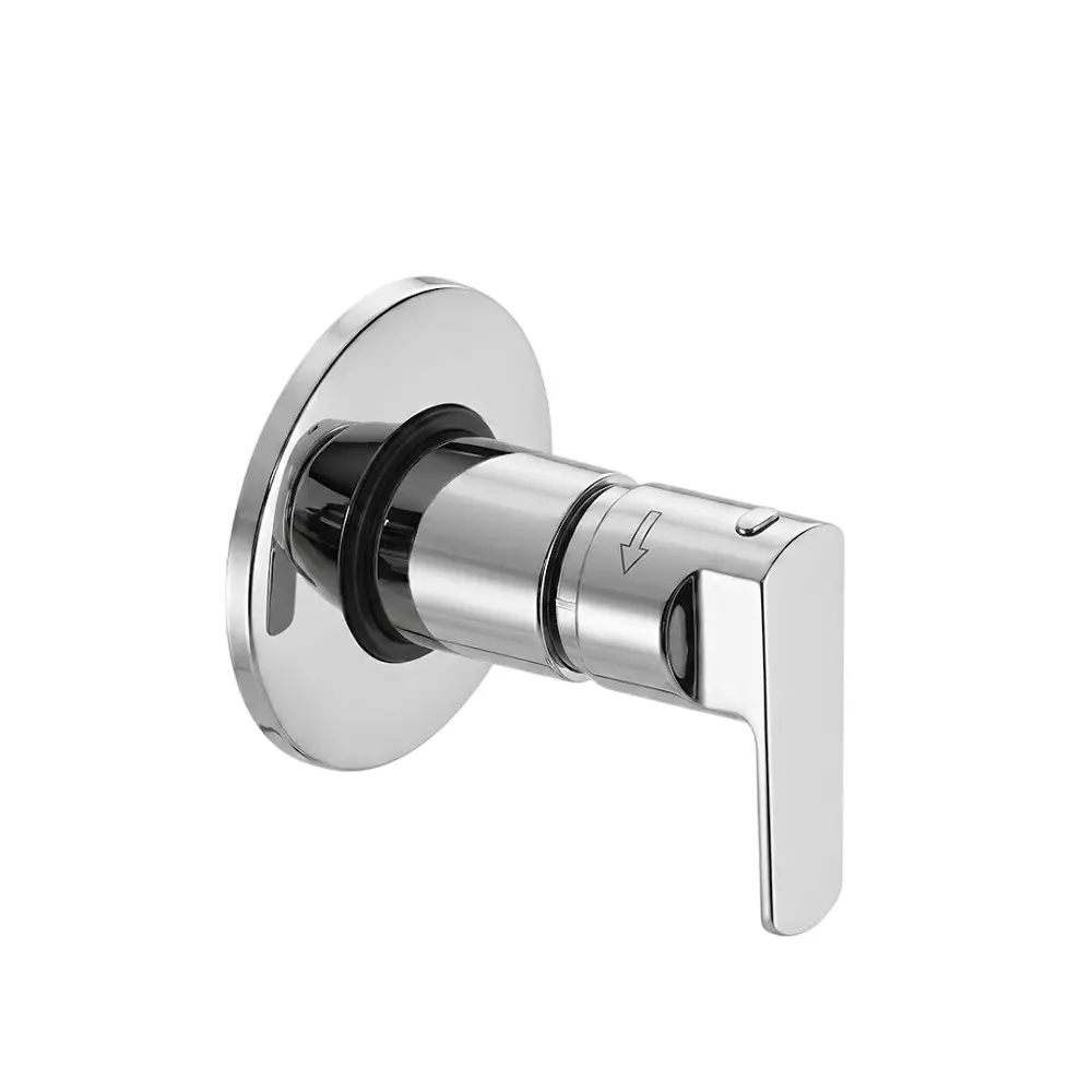 PLUMBER Ecoline Series Eon Range Concealed Stop Tap 15 mm with Sliding Adjustable Wall Flange, Chrome Finish and Wall Mounted, EON-0405