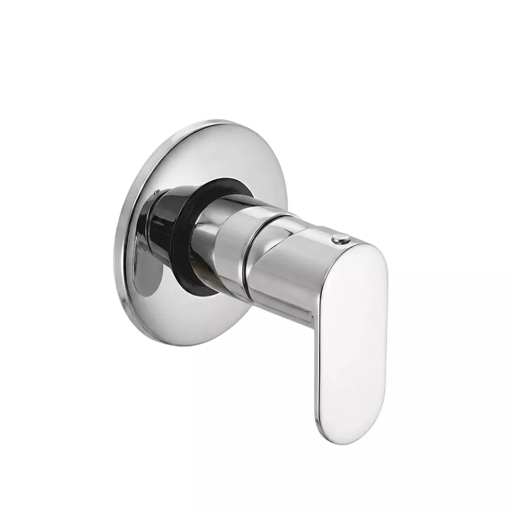 PLUMBER Ecoline Series Earl Range Concealed Stop Tap 15 mm With Sliding Adjustable Wall Flange, Wall Mounted and Chrome Finish, ERL-0405