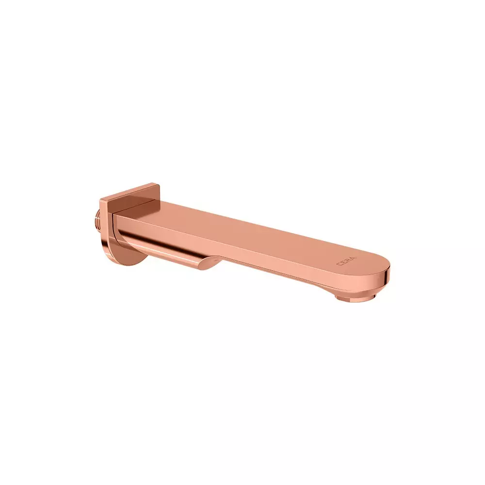 CERA Curve Quarter Turn Bath Tub Spout With Wall Flange Rose Gold Wall Mounted for Bathroom Use, F1023661RG