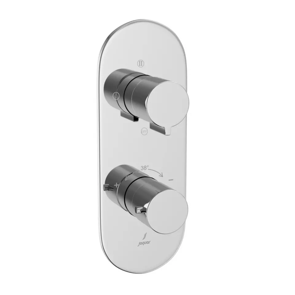 Jaquar Laguna Aquamax Exposed Part Kit of Thermostatic Shower Mixer Silver Stainless Steel for Home Use, LAG-CHR-91683NK