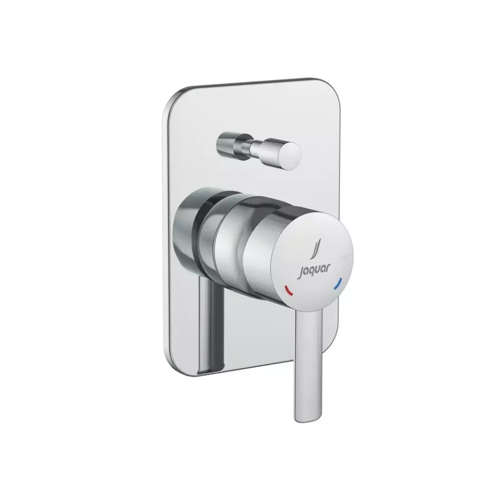 Jaquar Fusion Prime Single Lever Exposed Parts Kit of Hi-Flow Diverter with Button Assembly Sleeve Silver Stainless Steel for Home Use, FUP-CHR-29079NKPM