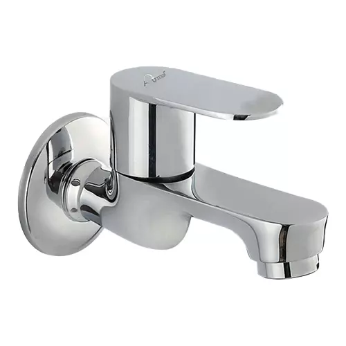 Aquieen Cuff Silver Brass Short Body Bib Cock with Wall Flange, AQN 290
