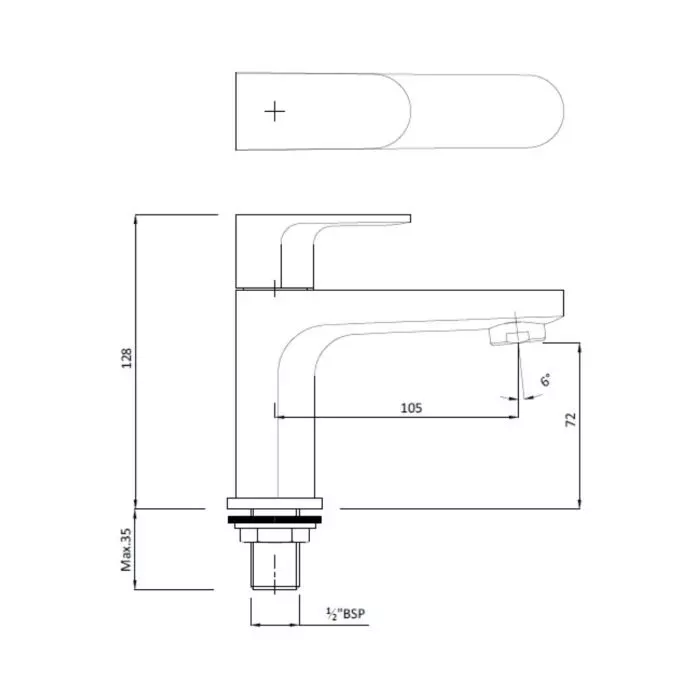 Hindware Elegance Basin Tap Brass Chrome Finish Silver, F340001