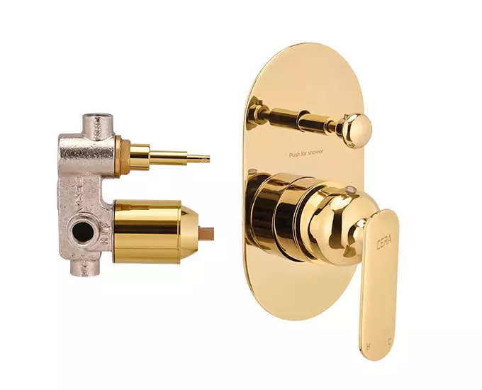 CERA Brooklyn High Flow Concealed Diverter French Gold, F1018721FG + F4030101FG (Set of 2 Pcs)