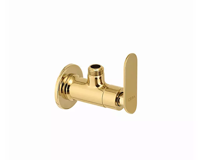 CERA Brooklyn Single Lever Wall Mount Angle Cock with Wall Flange French Gold, F1018201FG