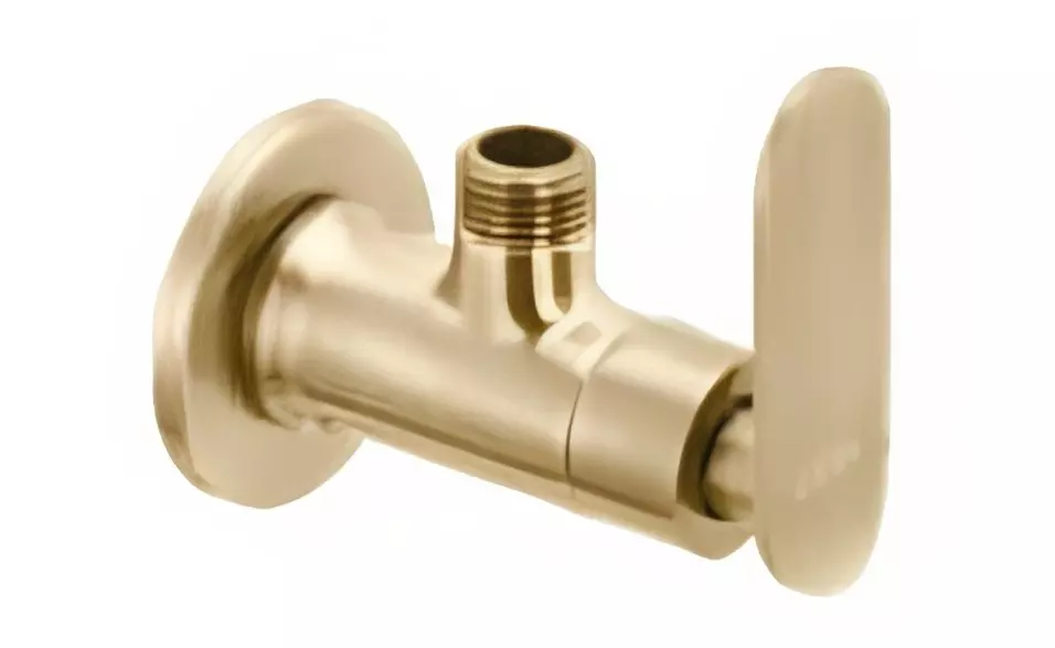 CERA Brooklyn Single Lever Wall Mount Angle Cock with Wall Flange Antique Brass, F1018201BA
