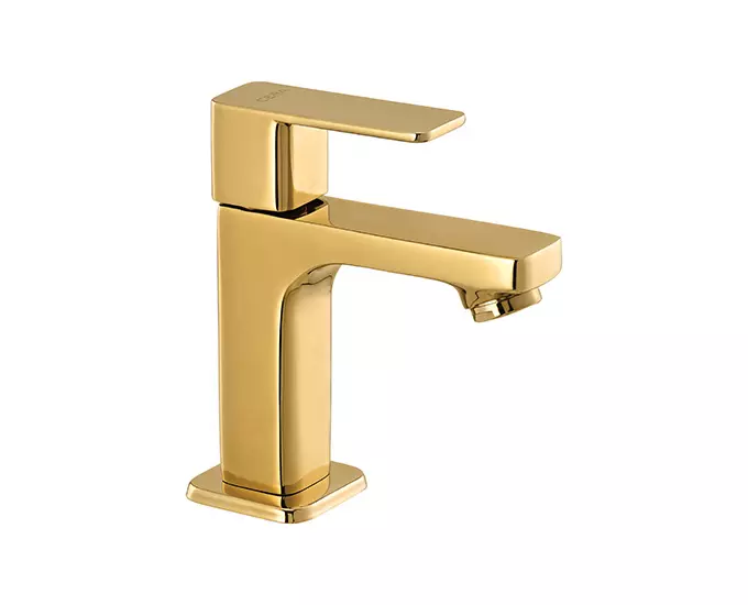 CERA Ruby Quarter Turn Single Lever Table Mount Pillar Cock French Gold, F1005101FG